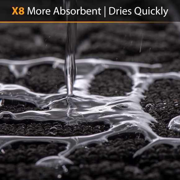 Perfecttooo Door Mat, Outdoor Mat Heavy Duty (Deep Grey Waves) 29.5” x 17" - Picture 2 of 6